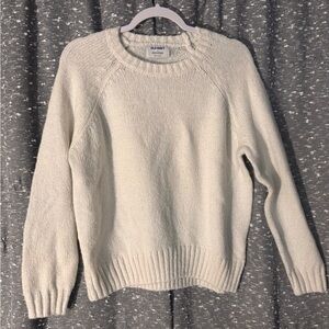 Old Navy Women's Ivory Crew Neck Sweater